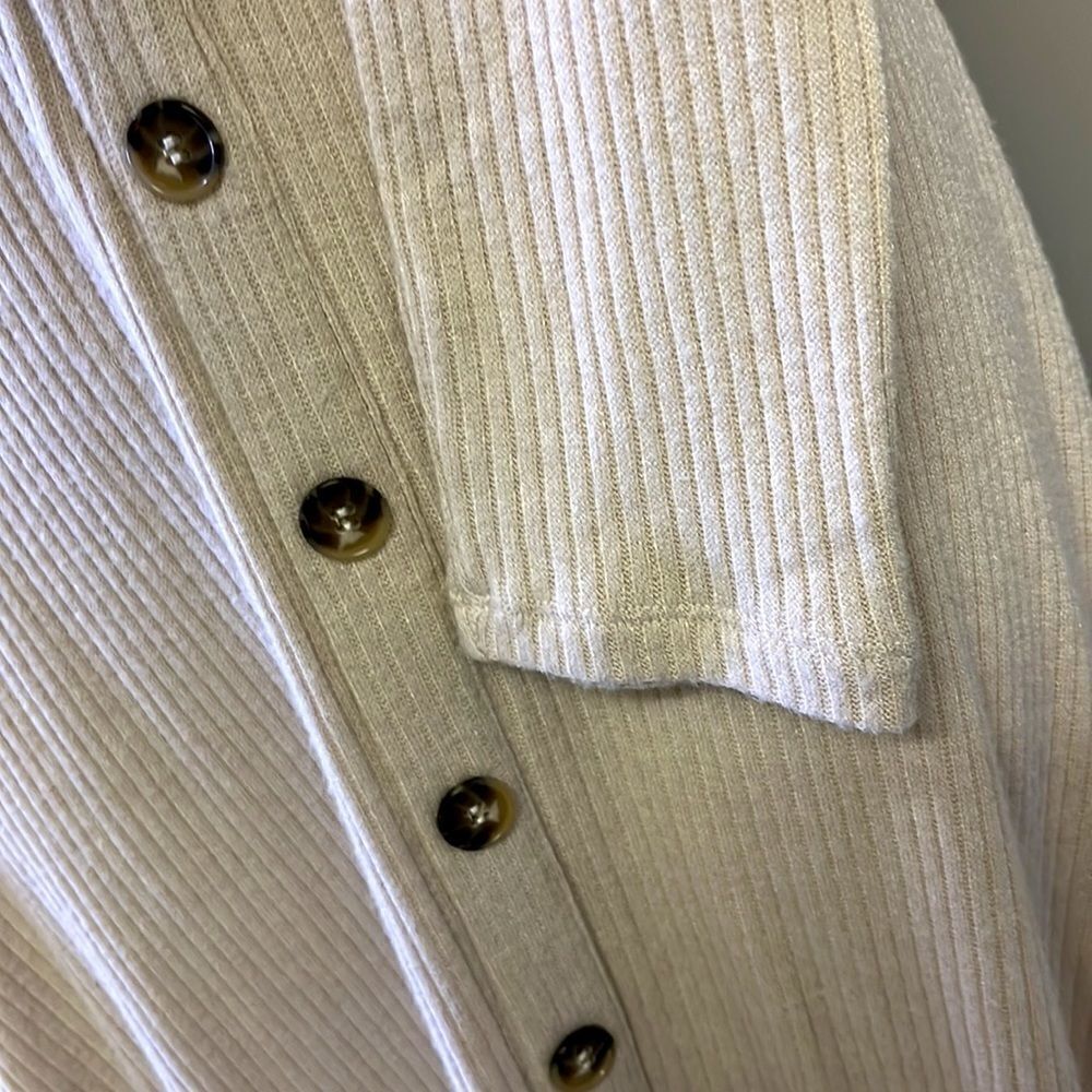 Double Zero Cream Faux Button Pullover Swing MIDI… - image 4